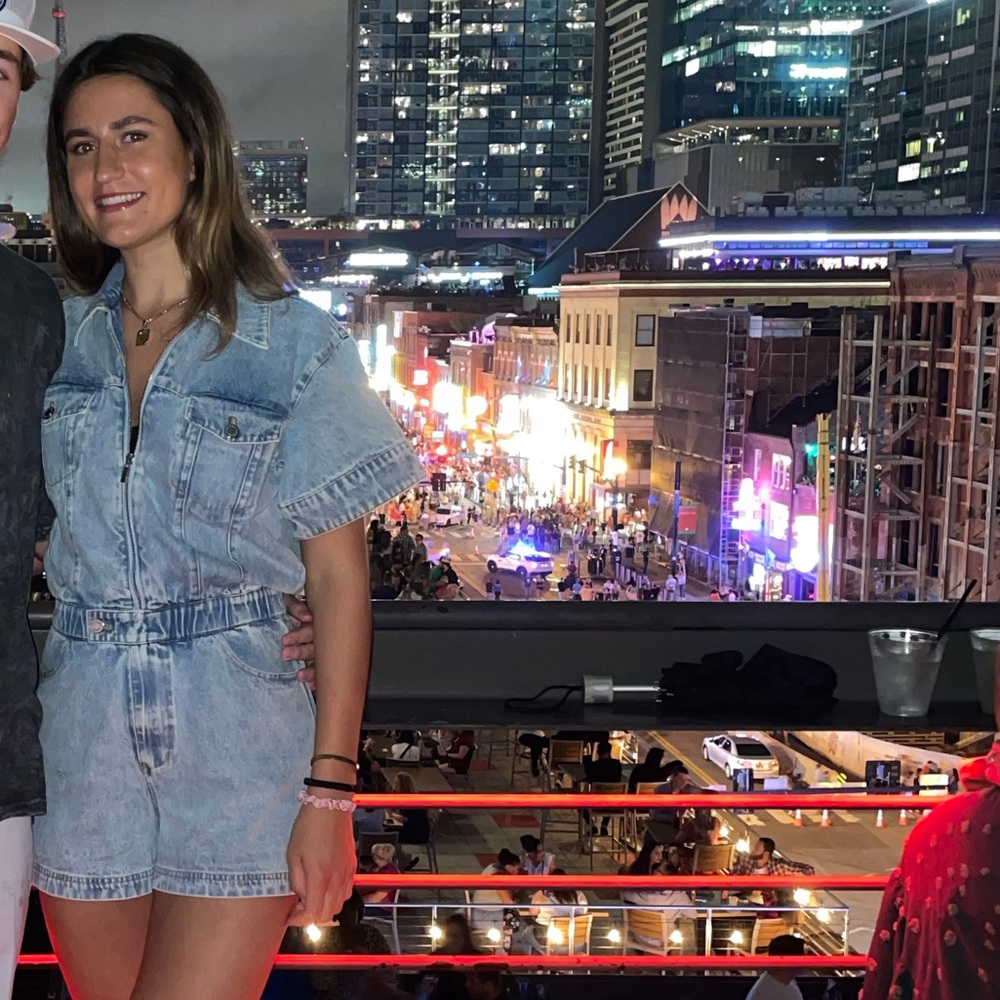 WeWoreWhat Light Blue Denim Romper